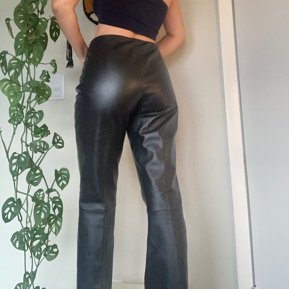 Vintage Genuine Leather Straight Leg Pants